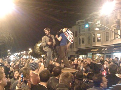 At several points, cars moved into the intersection so...